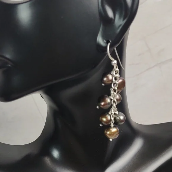 Jay King Mocha Peacock Freshwater Pearl Layered Necklace & Coordinating Earrings - Picture 10 of 14